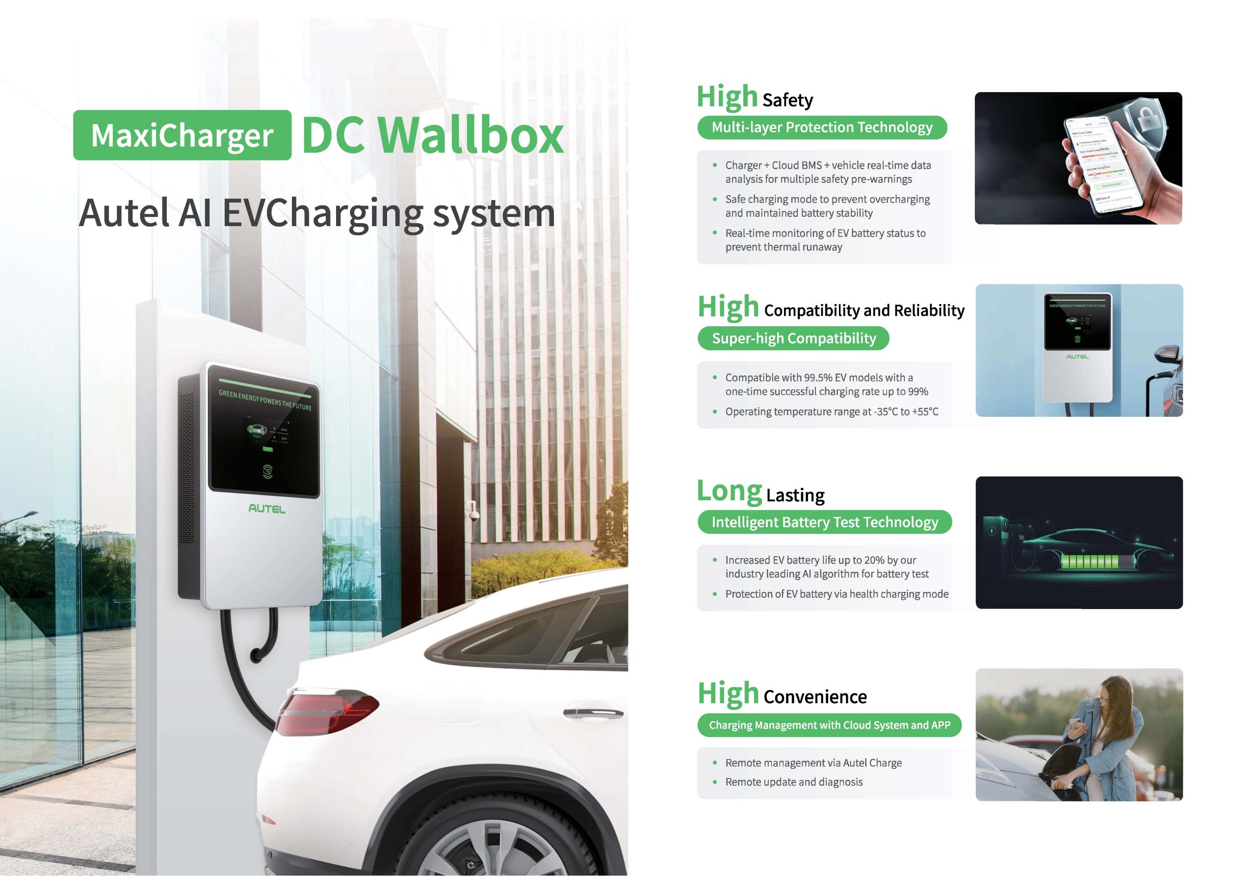 New Wallbox EV Charging Station Kit Quick Charge 3.0 C-Mode Type 1